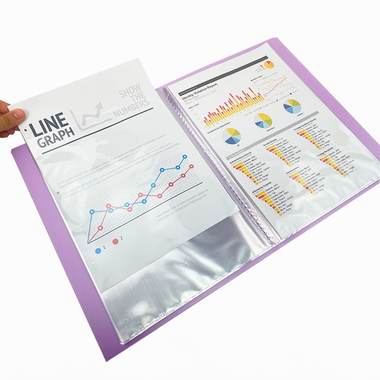 CARPETA CON 30 BOLSILLOS TRANSPARENTE LISO PASTEL