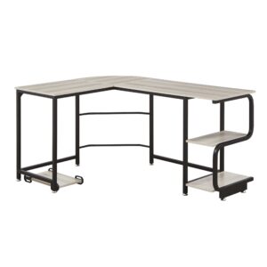 ESCRITORIO EN L COLOR GRIS CLARO