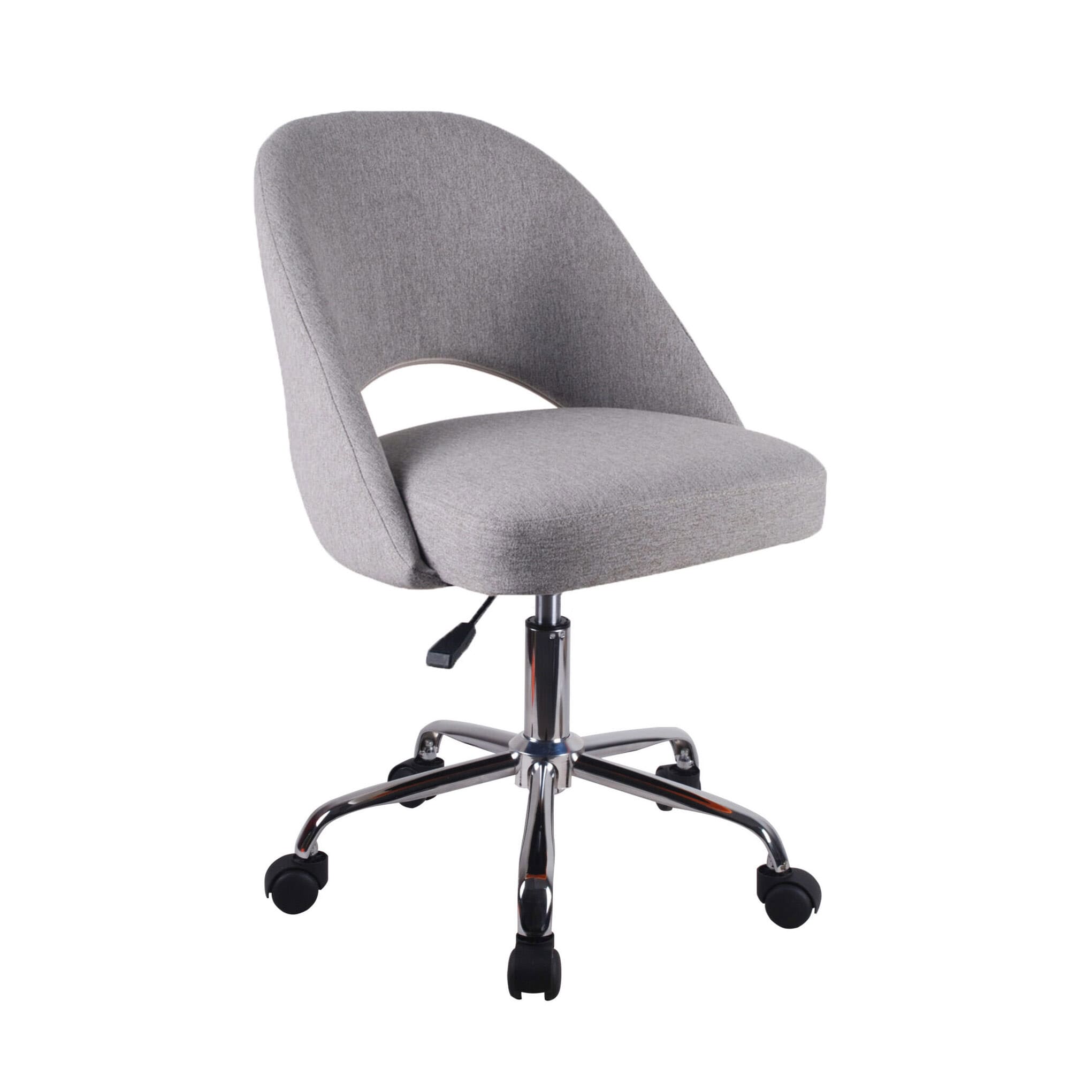 SILLA SECRETARIAL DE TELA OVALO GRIS OSCURO