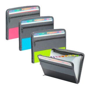 ARCHIVO EXPANDIBLE DE TELA CON ZÍPER 13 BOLSILLOS