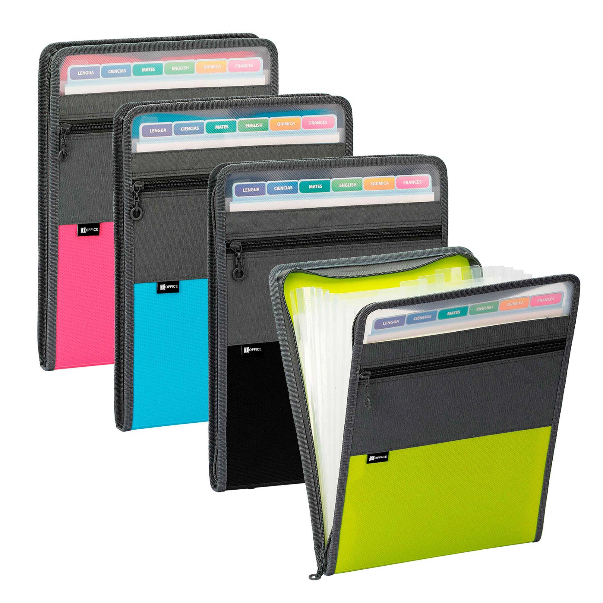 ARCHIVO EXPANDIBLE VERTICAL DE TELA CON ZÍPER 7 BOLSILLOS