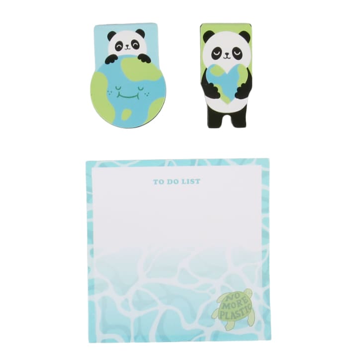 BLOC DE NOTAS Y MARCADORES MAGNÉTICOS PANDA