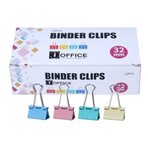 CLIP SUJETA DOCUMENTOS PASTEL EN CAJA 12PZ