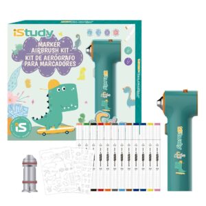 SET DE AERÓGRAFO ELÉCTRICO DINOSAURIO CON MARCADORES