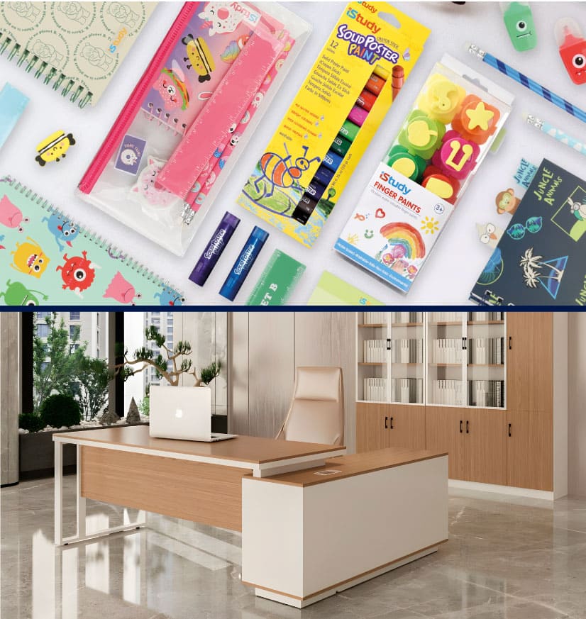 Imagen con productos iStudy y un escritorio de Mobelt